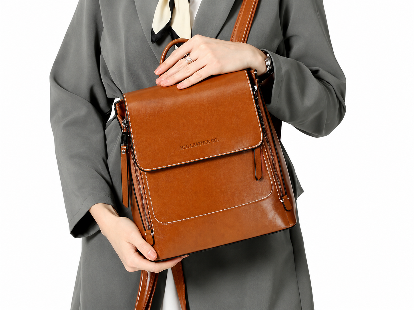 Top Grain Leather Women Backpack Retro Style Leather Rucksack Leather Shoulder Bag