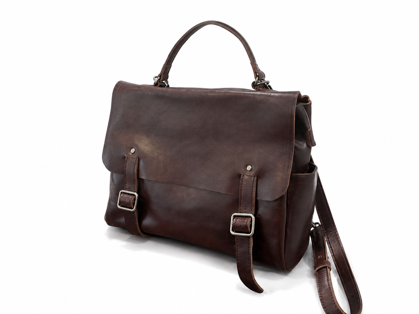 Vintage Womens Leather Backpack, Handmade Full Grain Leather Backpack for School