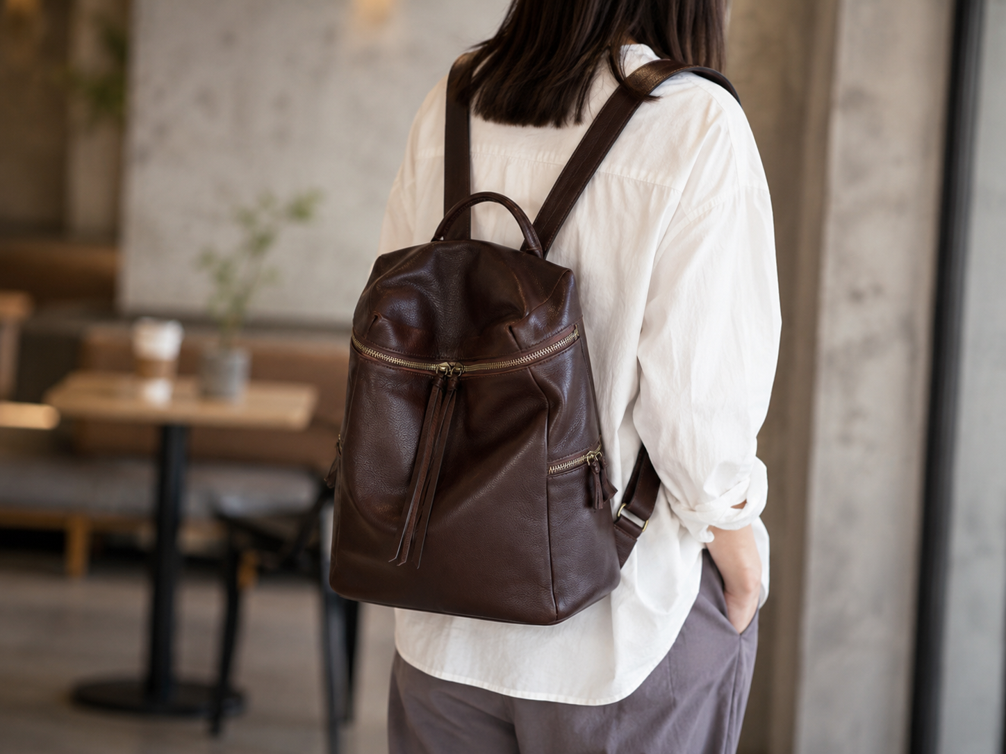 Large Women's Genuine Leather Backpacks, Handmade Vintage School Backpack for Women