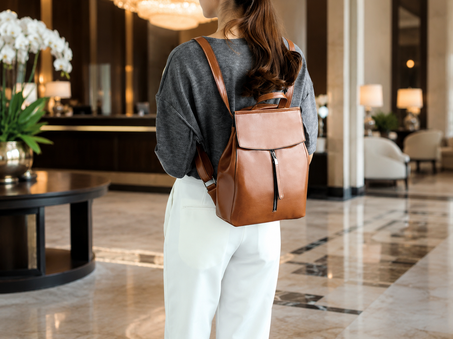 Full Grain Leather Backpack Purse for Women, Stylish Leather Backpack, Gift for Her