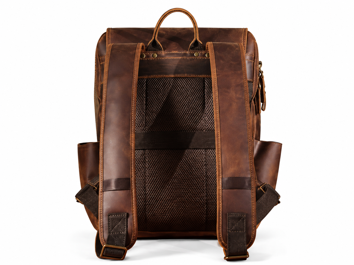 ROCKCOW Handmade Leather Travel Backpack, Designer Backpack, School Backpack