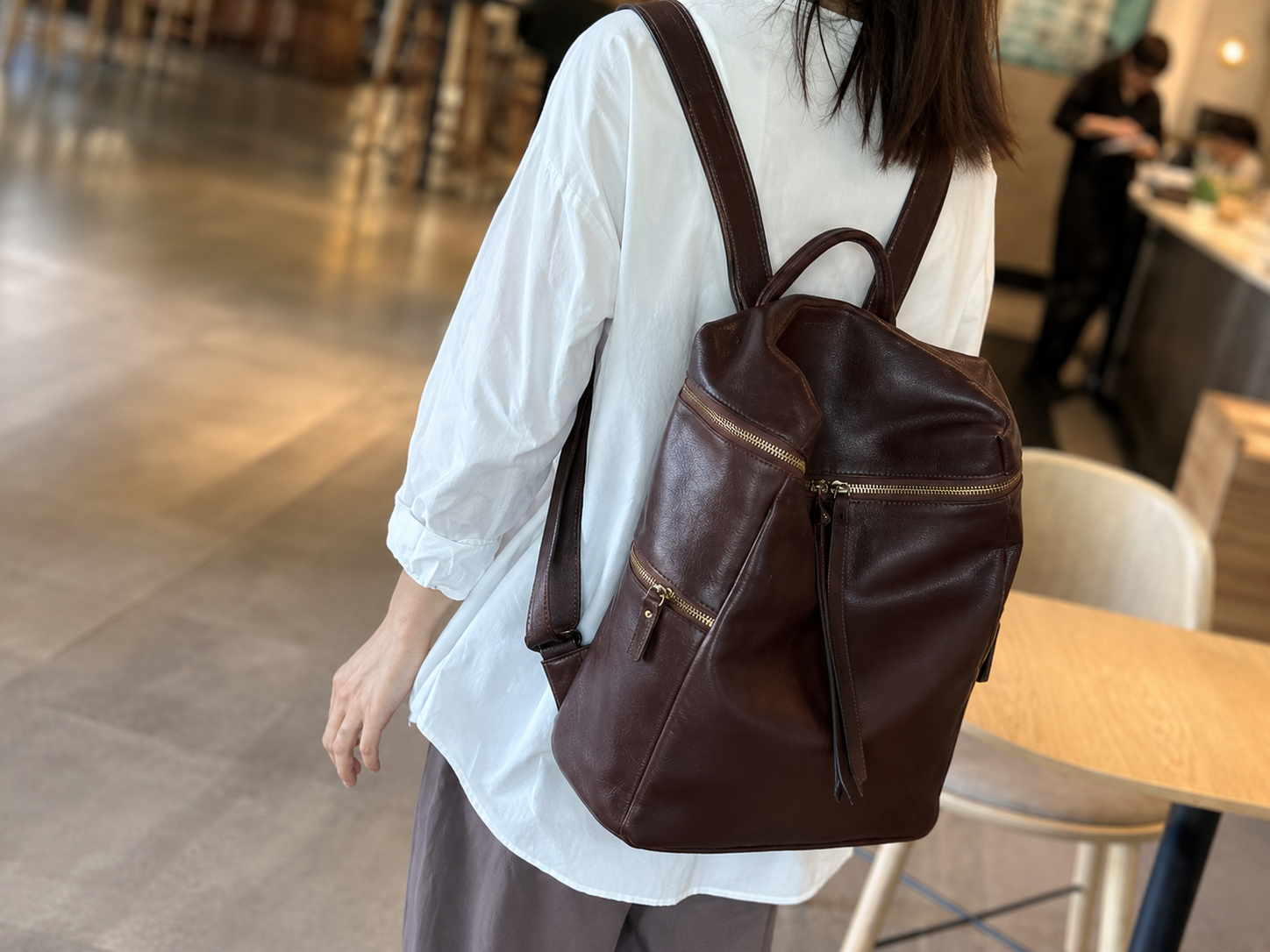 Large Women's Genuine Leather Backpacks, Handmade Vintage School Backpack for Women