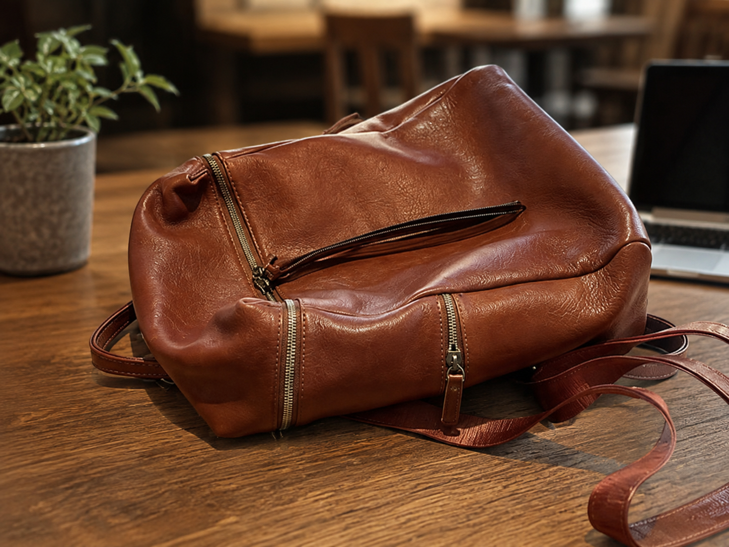 Large Women's Genuine Leather Backpacks, Handmade Vintage School Backpack for Women