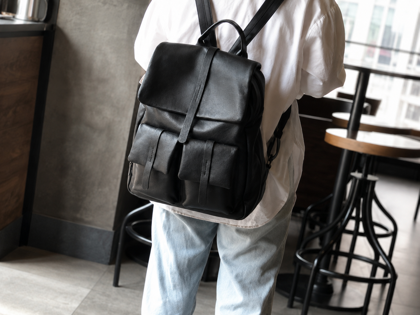 Stylish Full Grain Leather Backpack, Natural Cow Leather Travel Backpack, Women Leather School Backpack