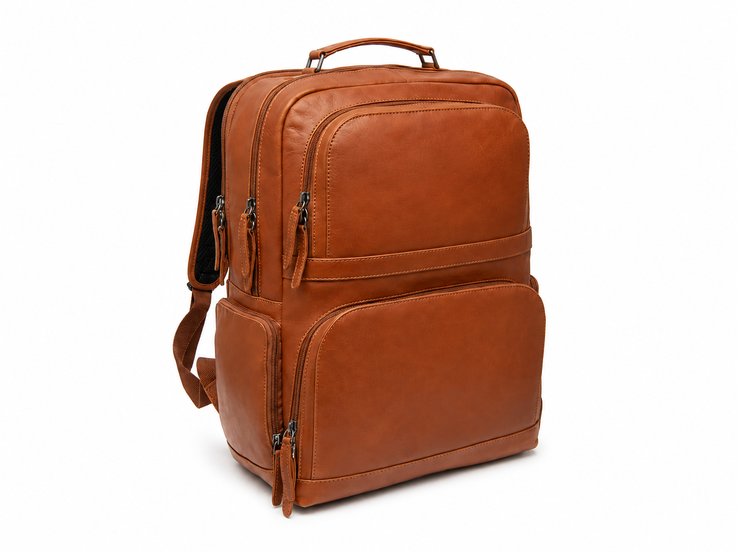 Leather Laptop Backpack Cognac Lennox