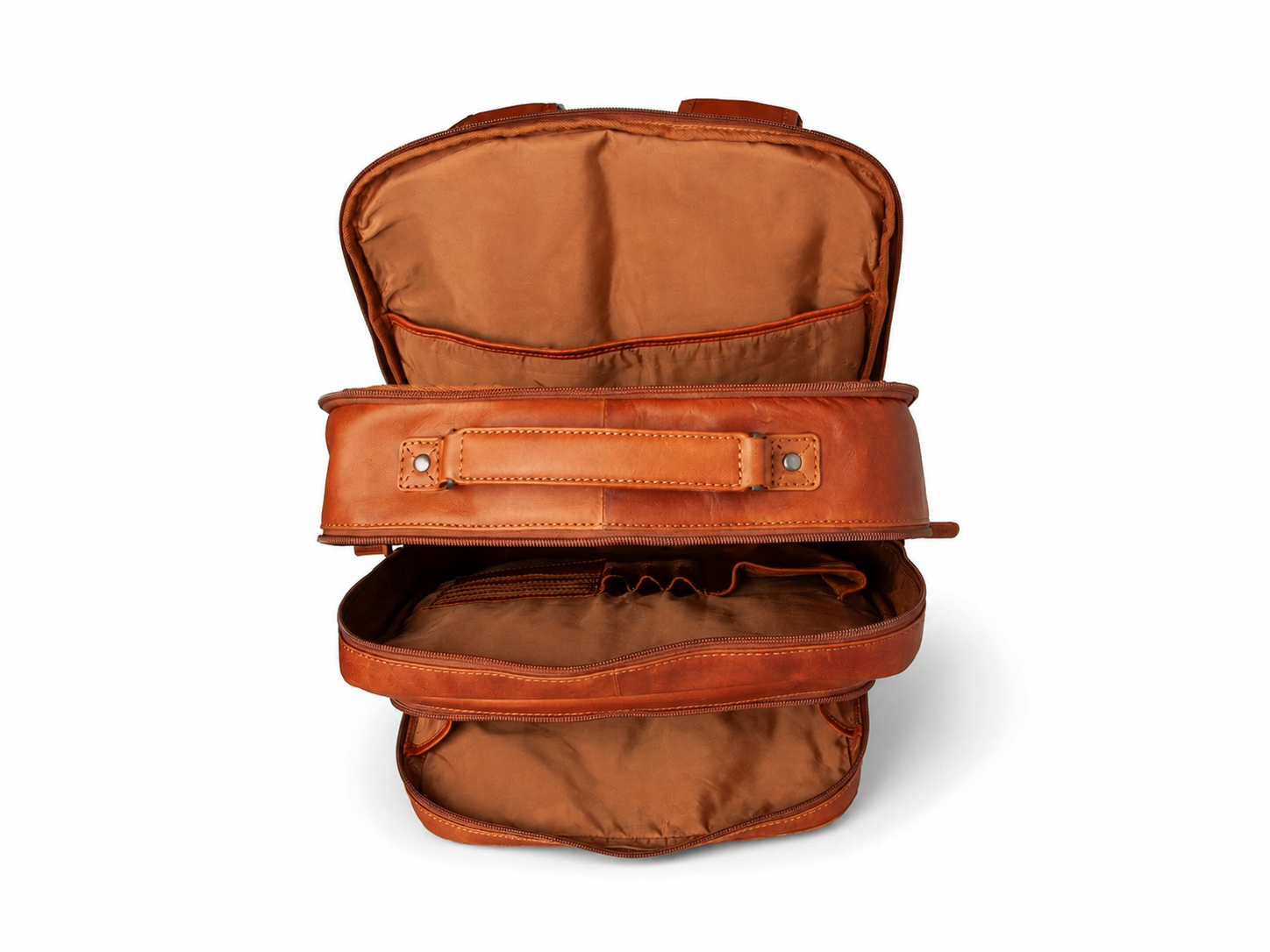 Leather Laptop Backpack Cognac Lennox
