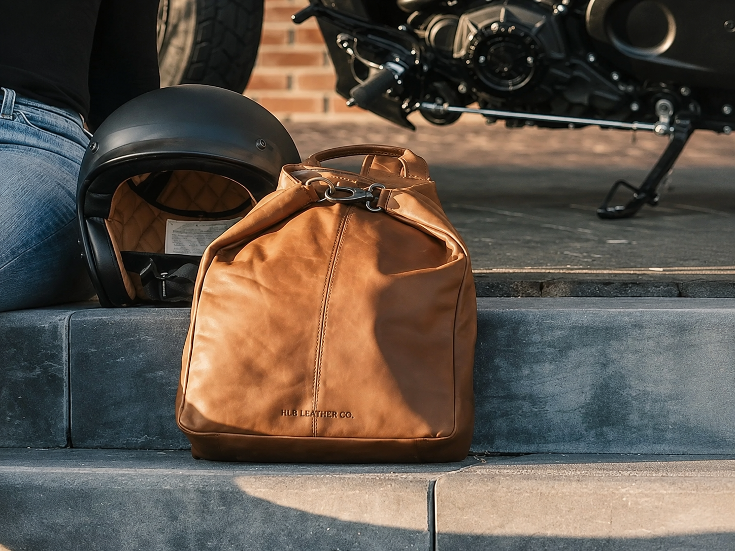Leather Backpack Cognac Saar for College