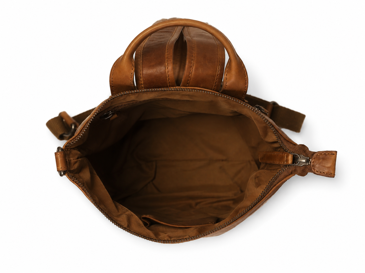 Leather Backpack Cognac Saar for College