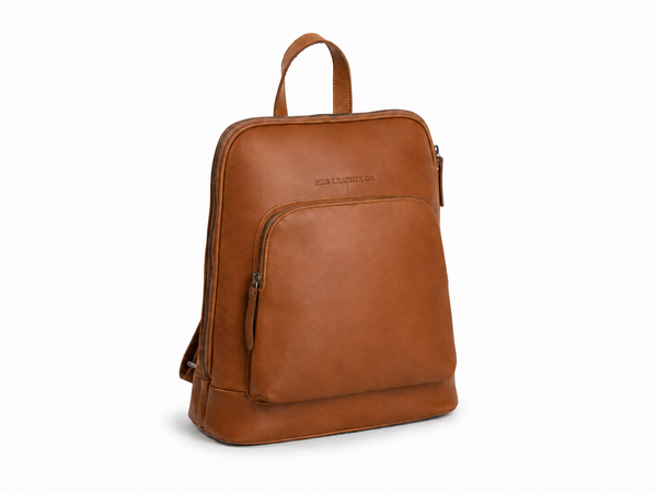 Leather Backpack Cognac Naomi