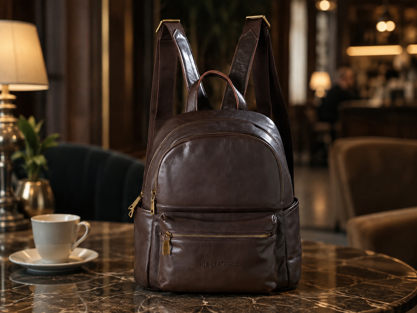 Women's Full Grain Leather Backpack, Genuine Leather College Bag for Work or Travel