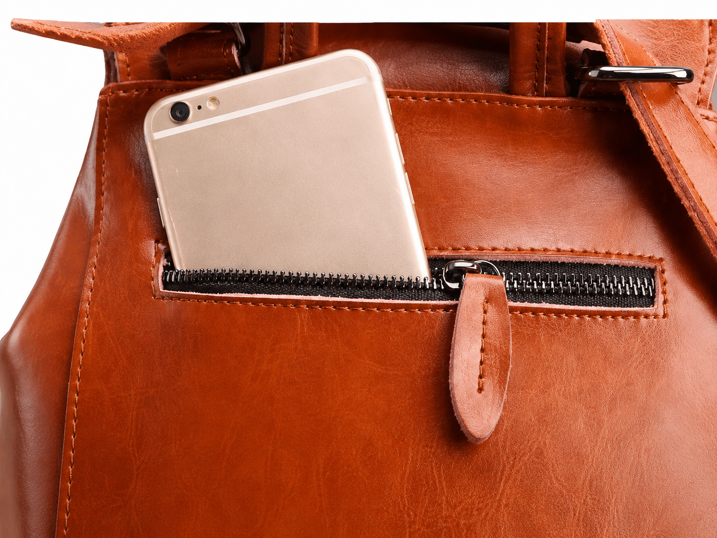 Vintage Leather College Backpack, Shoulder Bag, Fashion Handbags For Women