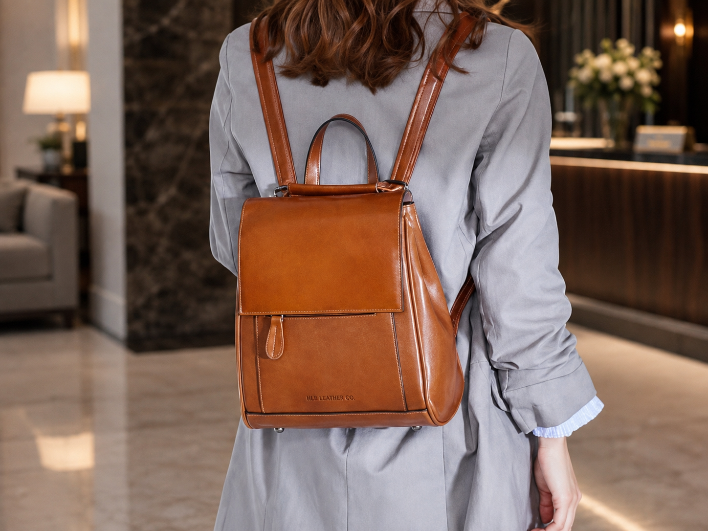 Top Grain Leather Women's Backpack Stylish Leather Rucksack Ladies Travel Backpack