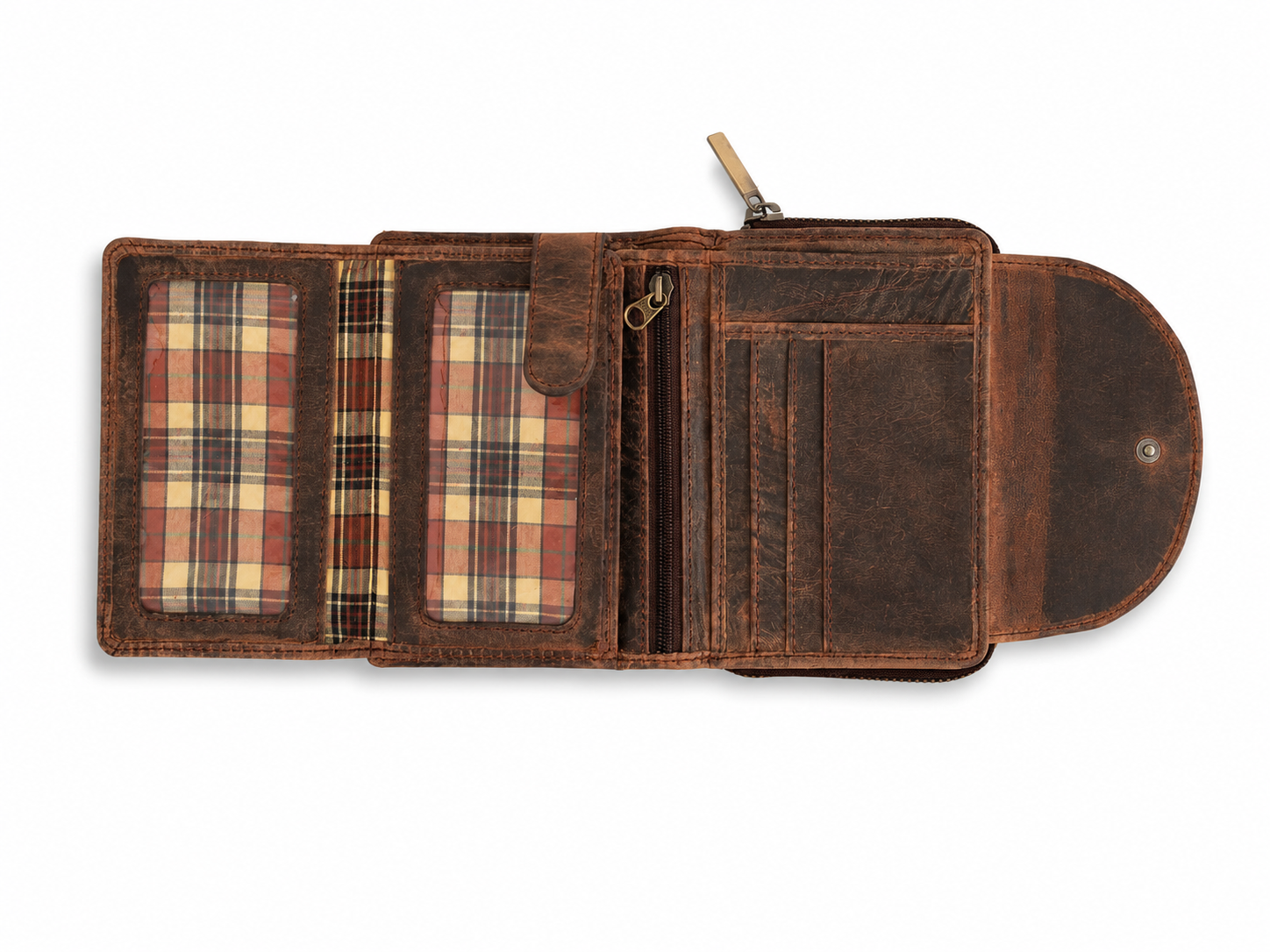 BRIA Women's Full-Grain Leather Trifold Wallet – RFID Card, Coin & ID Organizer