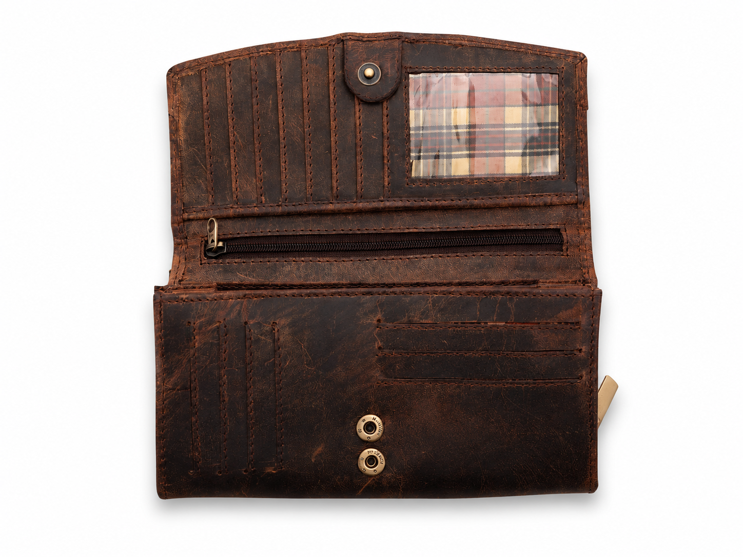 Alice Women's Full-Grain Leather Wallet – RFID 20-Card & Coin Organizer
