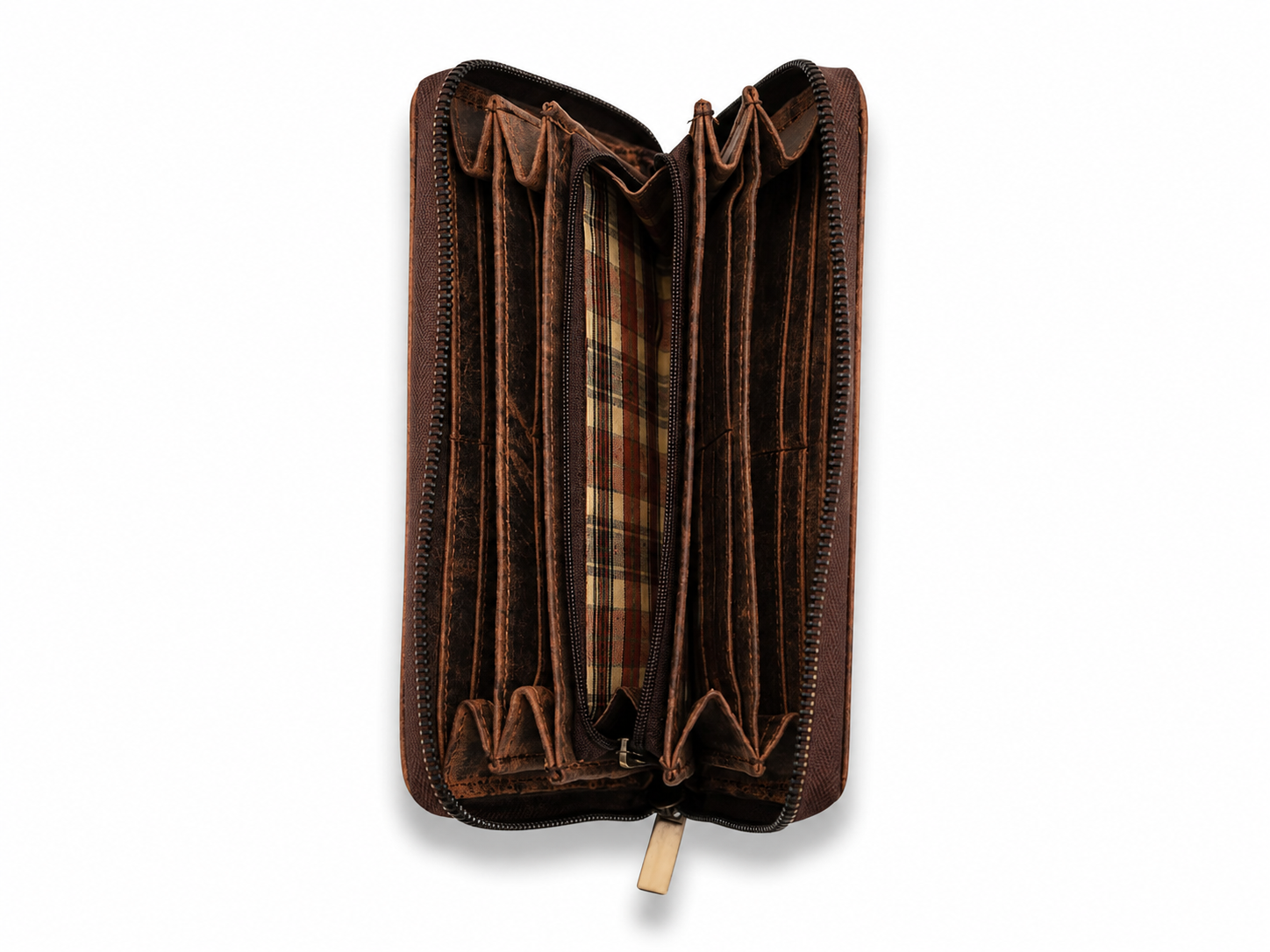 Candice Full-Grain Leather Zip Wallet – RFID 12-Card & Cash Organizer