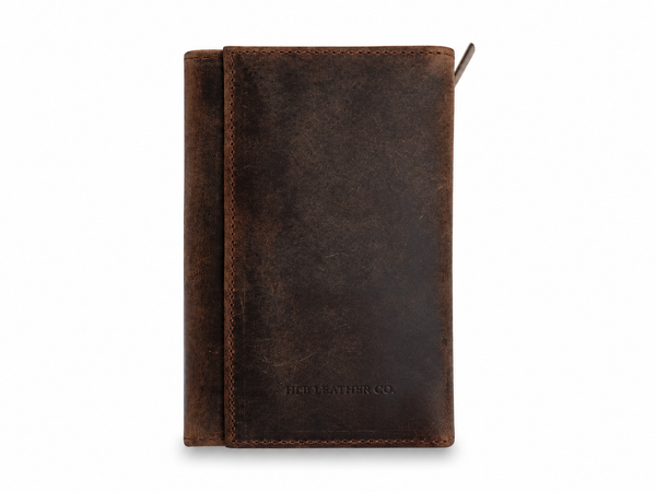 Laurel Women's Full-Grain Leather Trifold Wallet – Compact Card, Cash & Coin Organizer