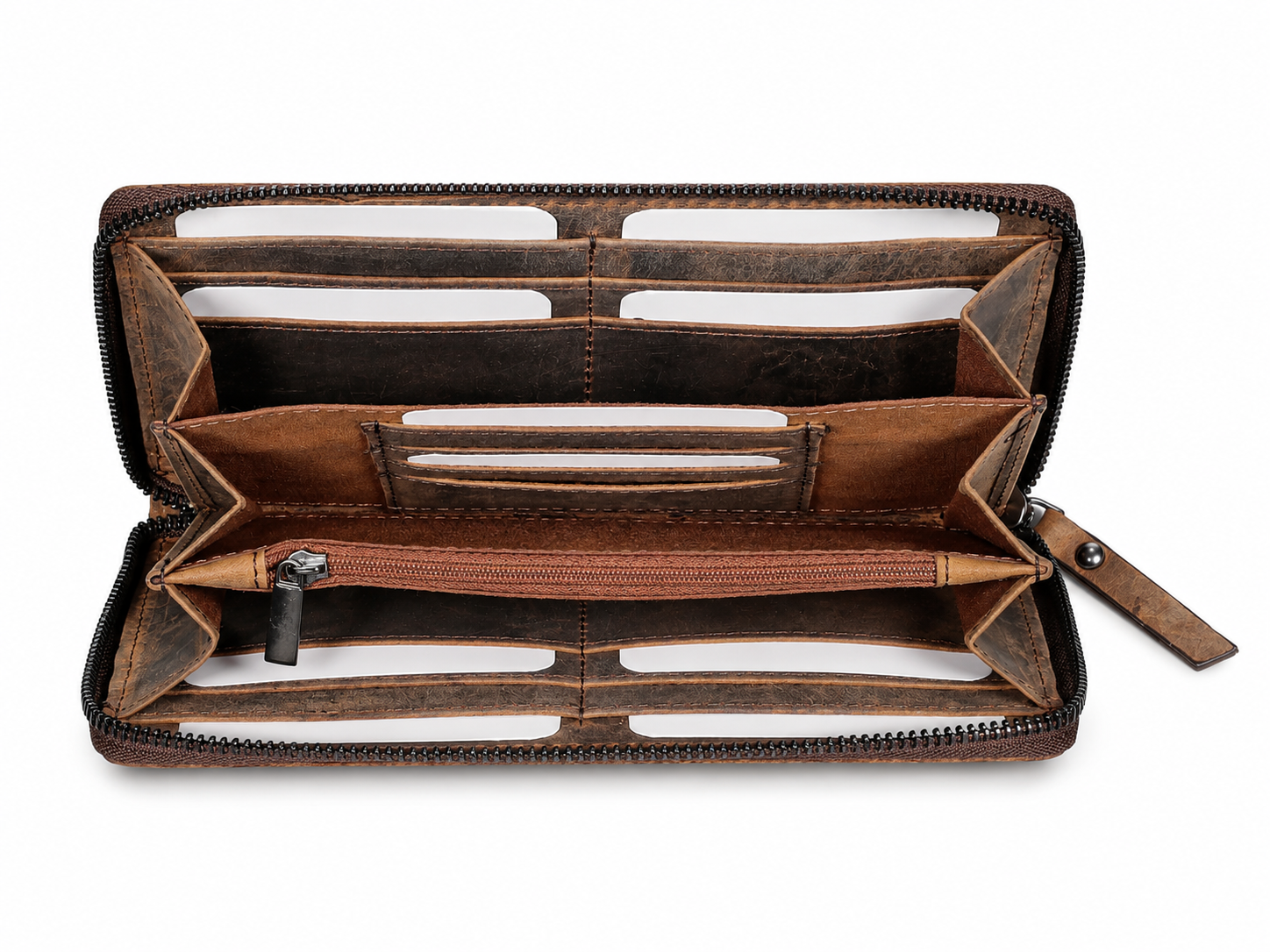 Seine Vintage Brown Full-Grain Leather Wallet – Card, Cash & Coin Organizer
