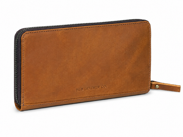 Seine Tan Full-Grain Leather Wallet – Card, Cash & Coin Organizer