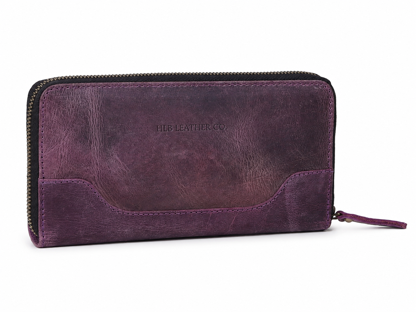 Seine Purple Full-Grain Leather Wallet – Card, Cash & Coin Organizer