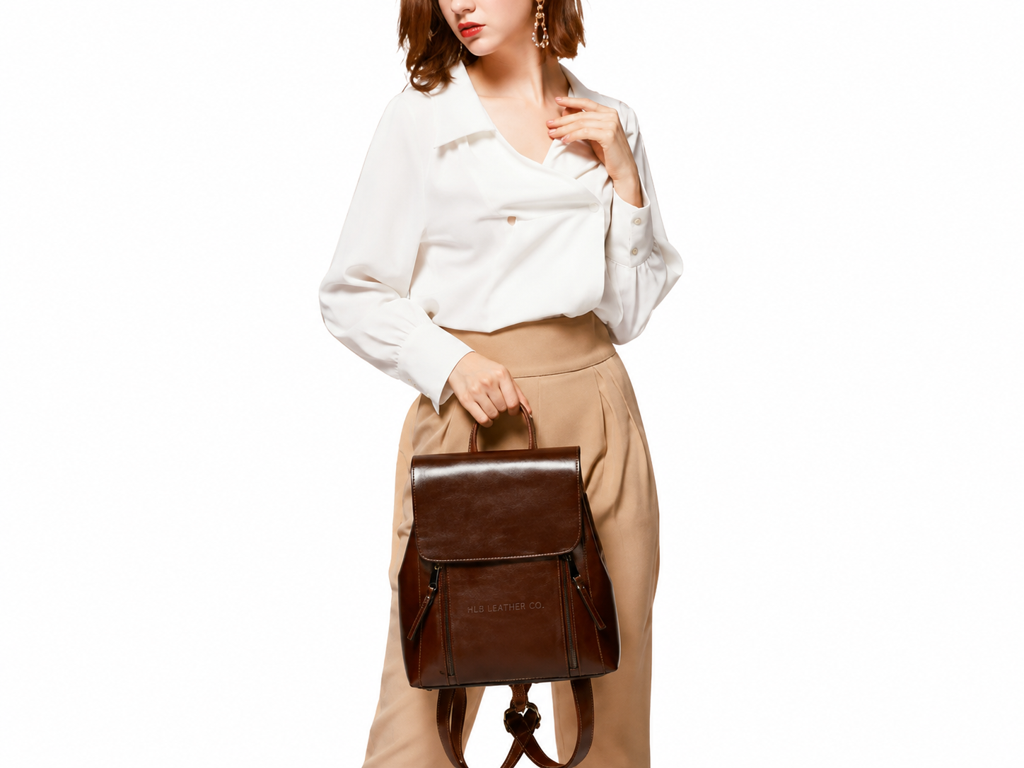 Top Grain Leather Backpack For Women, Female Leather Designer Backpack, Stylish School Backpack Shoulder Bags