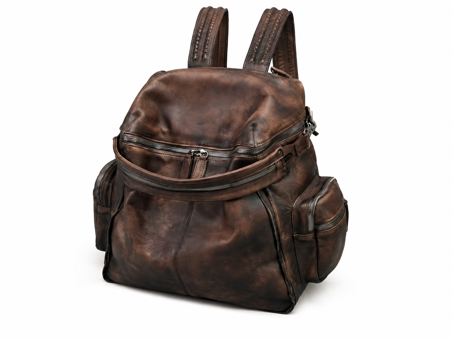 Vintage Leather Women Backpack, School Backpack, Designer Handbags AK10