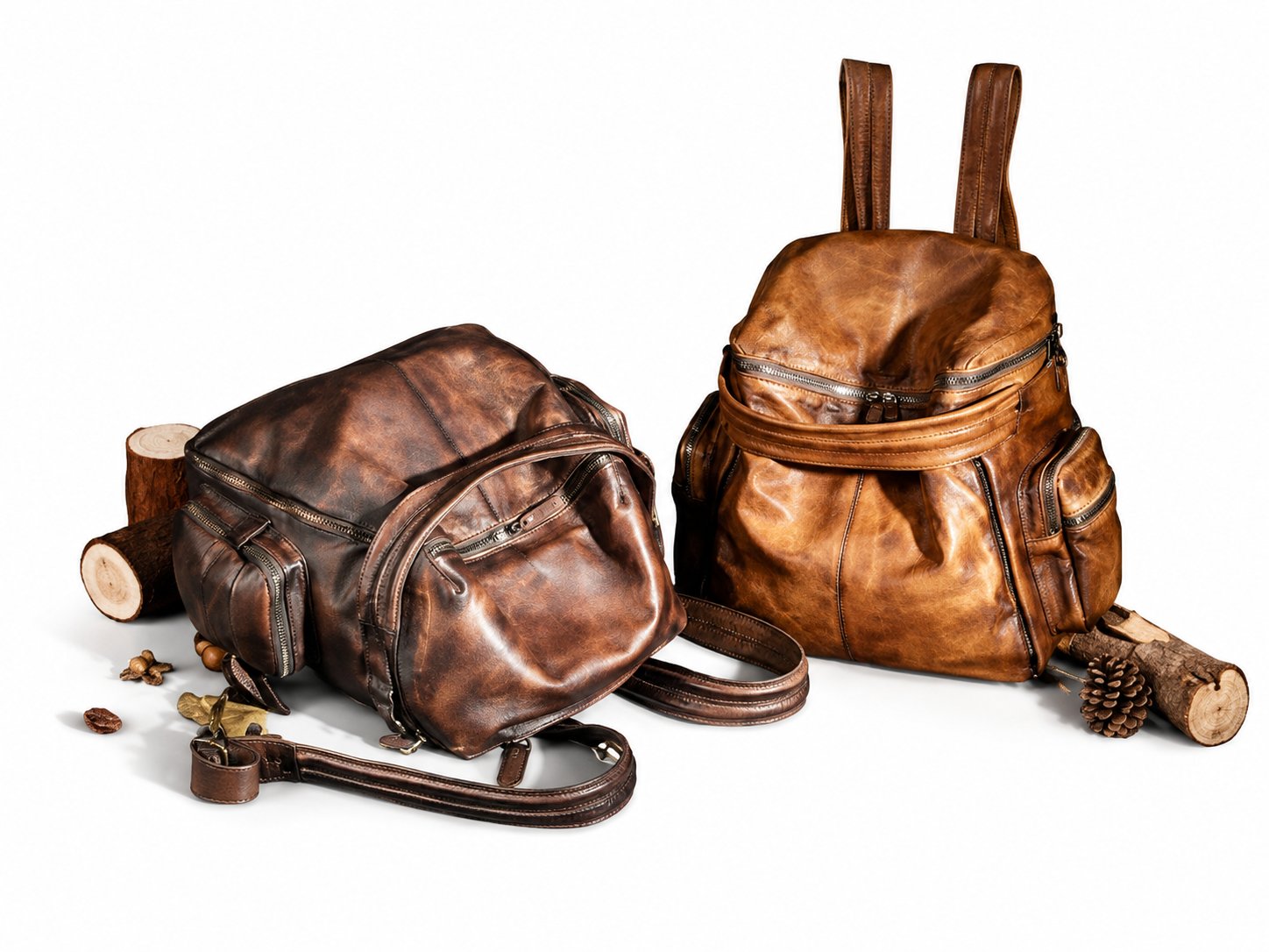 Vintage Leather Women Backpack, School Backpack, Designer Handbags AK10