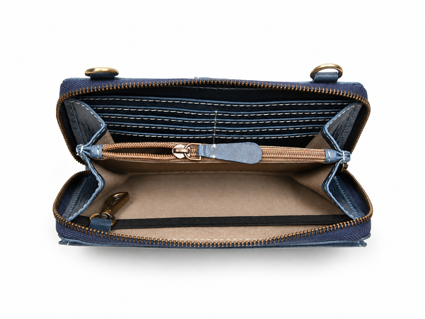 Memphis Royal Hand-Tooled Leather Clutch – Full-Grain Handmade Wallet