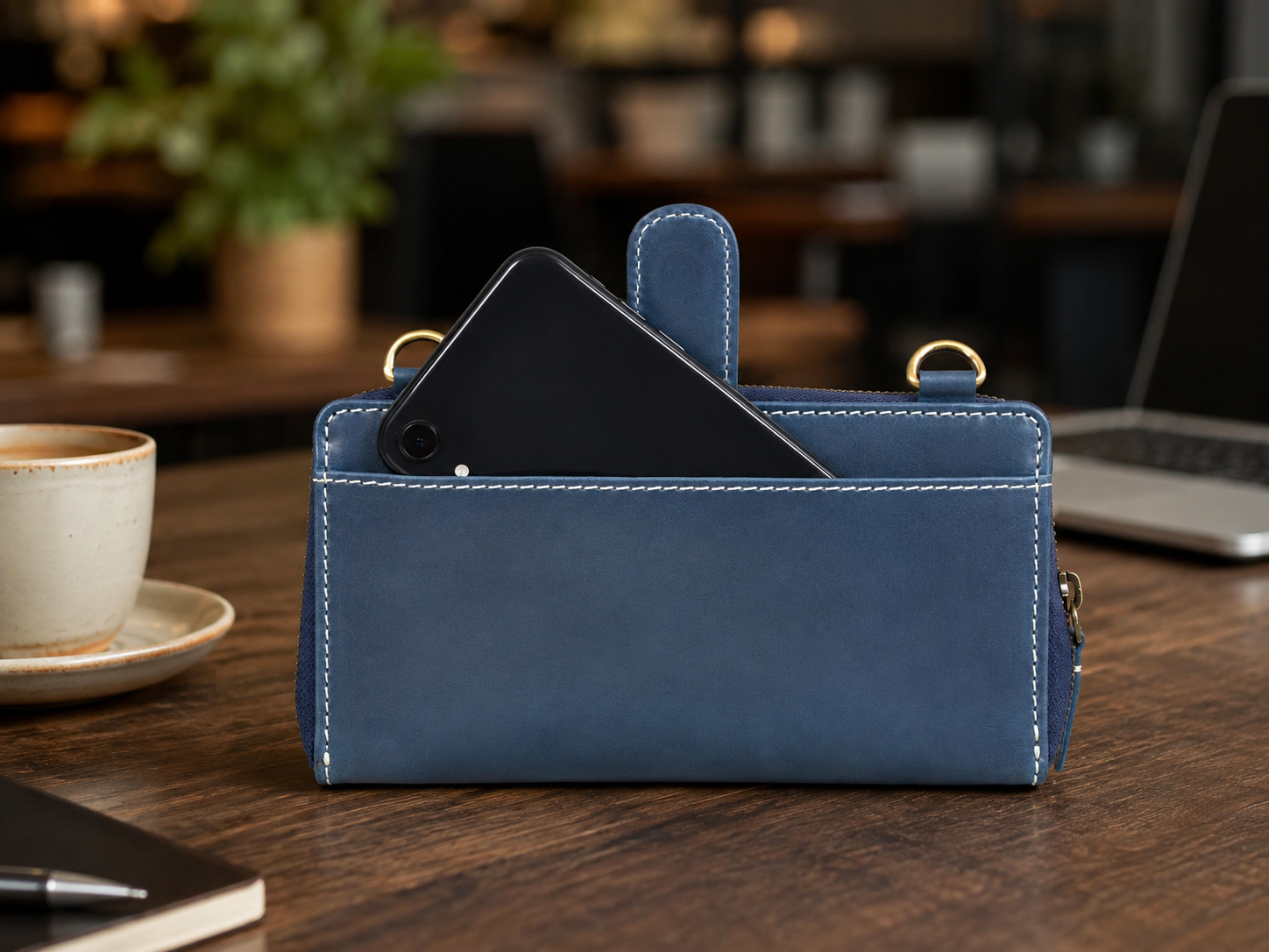 Memphis Royal Hand-Tooled Leather Clutch – Full-Grain Handmade Wallet