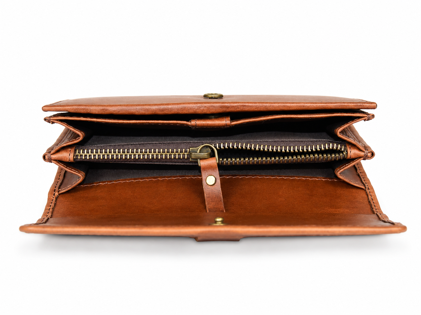 Mesa Brown Hand-Tooled Leather Clutch – Full-Grain Handmade Wallet