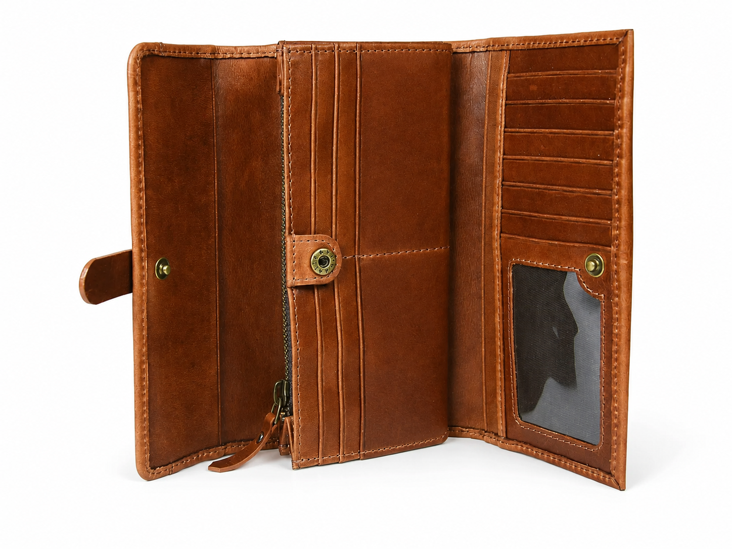 Mesa Brown Hand-Tooled Leather Clutch – Full-Grain Handmade Wallet