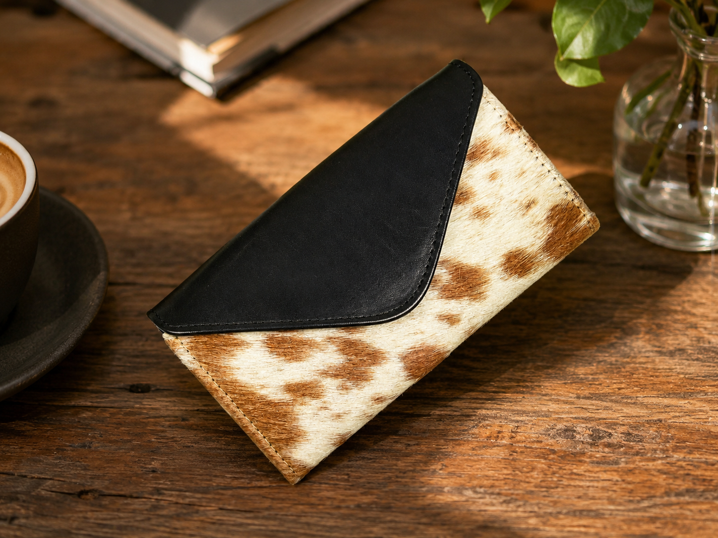 Versaille Hair-On Leather Clutch – Handcrafted Full-Grain Statement Wallet