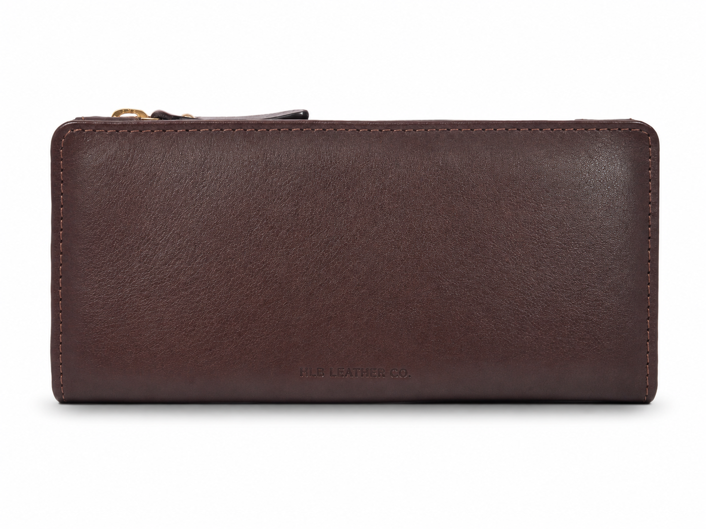Women's Full-Grain Leather Long Wallet – RFID Card Organizer & Zipper Coin Pocke