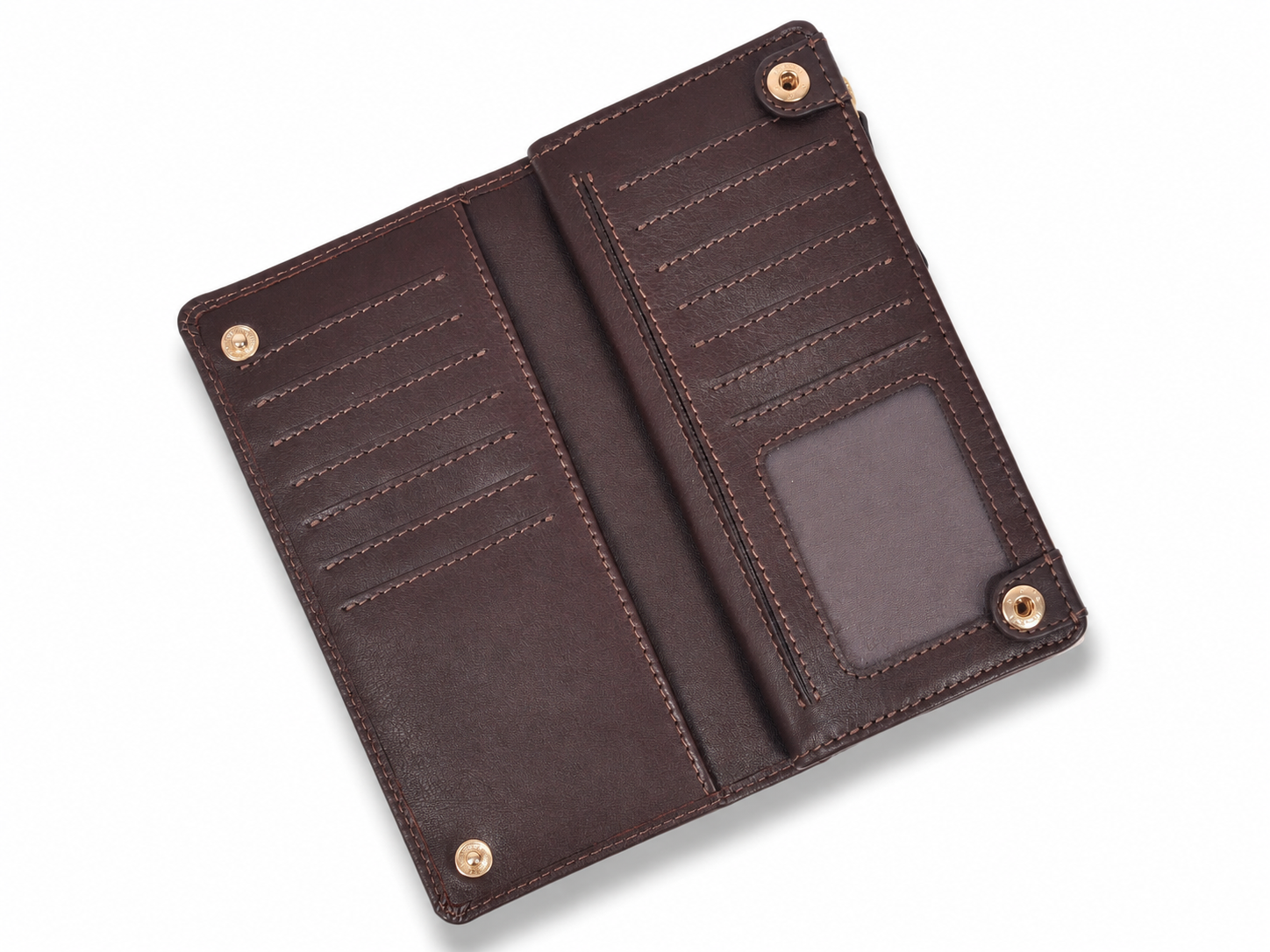 Women's Full-Grain Leather Long Wallet – RFID Card Organizer & Zipper Coin Pocke