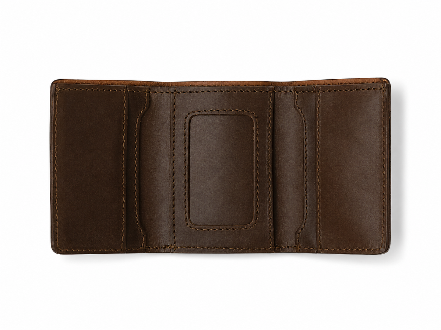 Roosevelt Dark Briar Leather Trifold Wallet – Bison Style Card & ID Wallet
