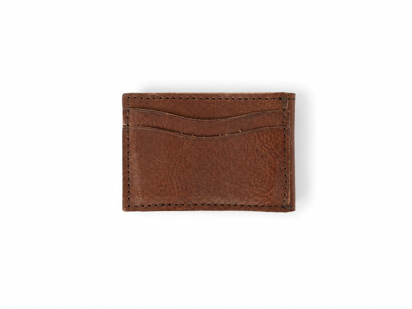 Dakota Chestnut Leather Money Clip Wallet – Slim Magnetic Bifold