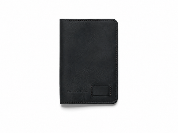 Jefferson Black Leather Passport Wallet – Travel Card & Document Organizer