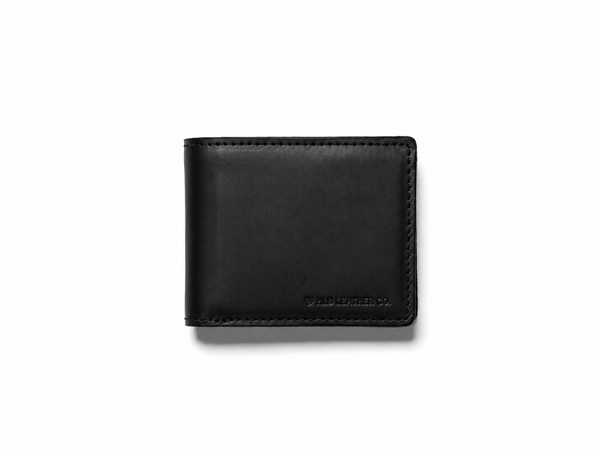 Jefferson Black Leather Bifold Wallet – Classic Card, Cash & ID Organizer