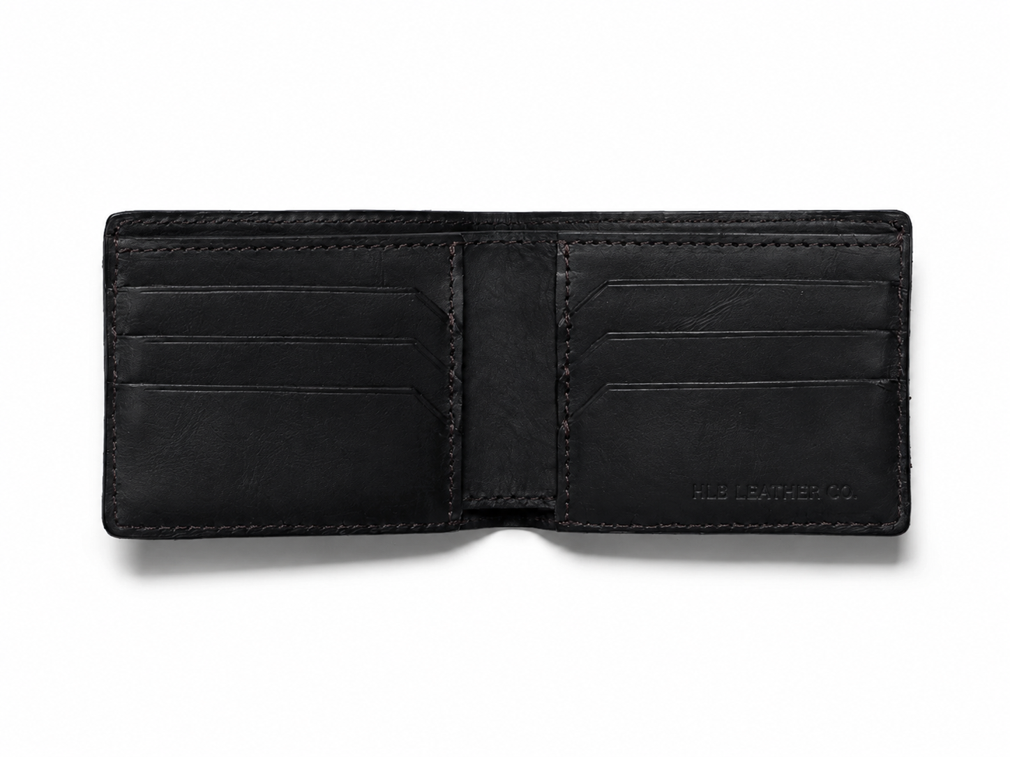 Jefferson Black Leather Bifold Wallet – Classic Card, Cash & ID Organizer