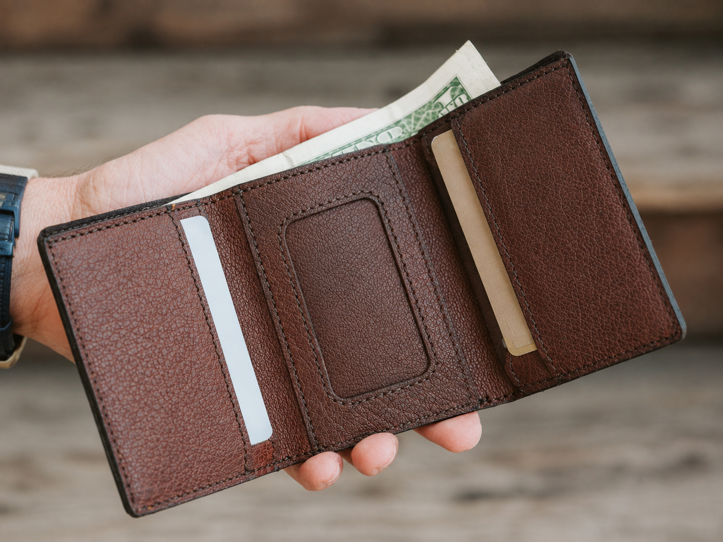 Roosevelt Buffalo Grain Bison Leather Trifold Wallet – Card & ID Organizer