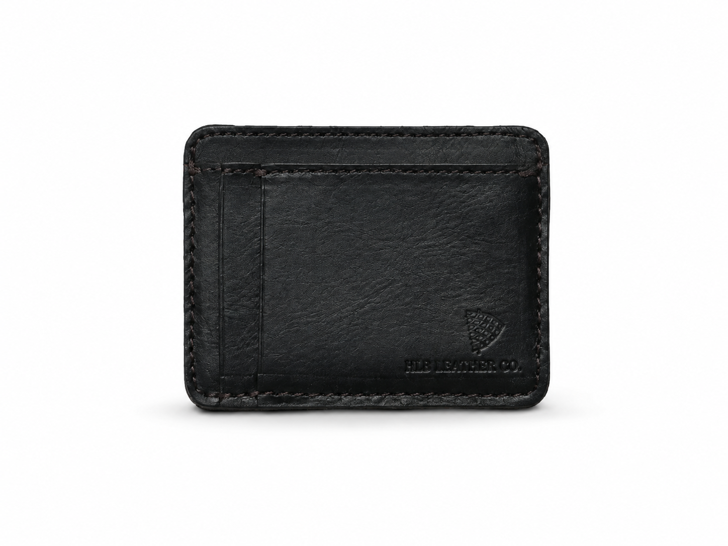 Jefferson Black Leather Slim ID Wallet – Minimal Front Pocket Card Holder
