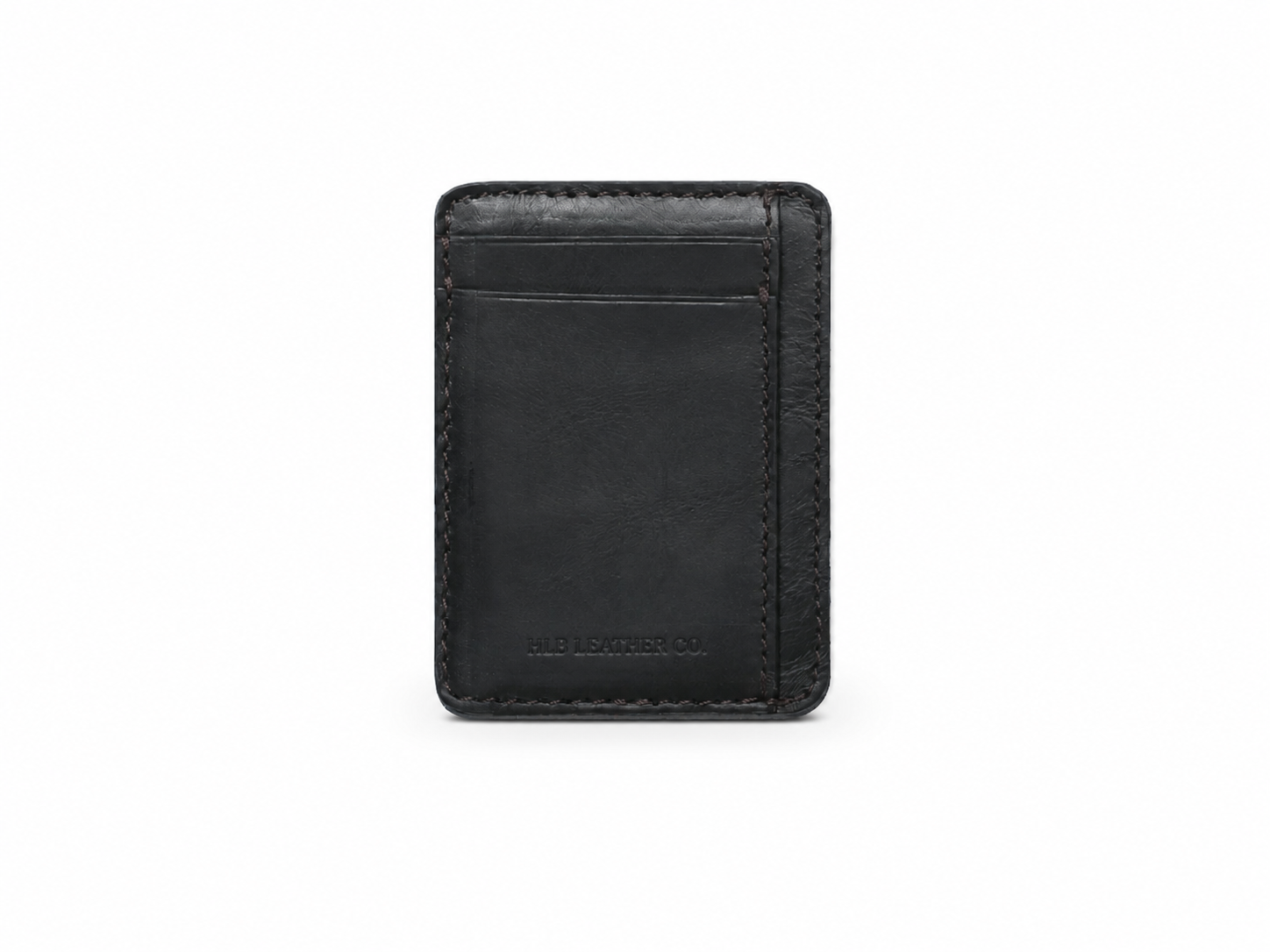 Jefferson Black Leather Slim ID Wallet – Minimal Front Pocket Card Holder