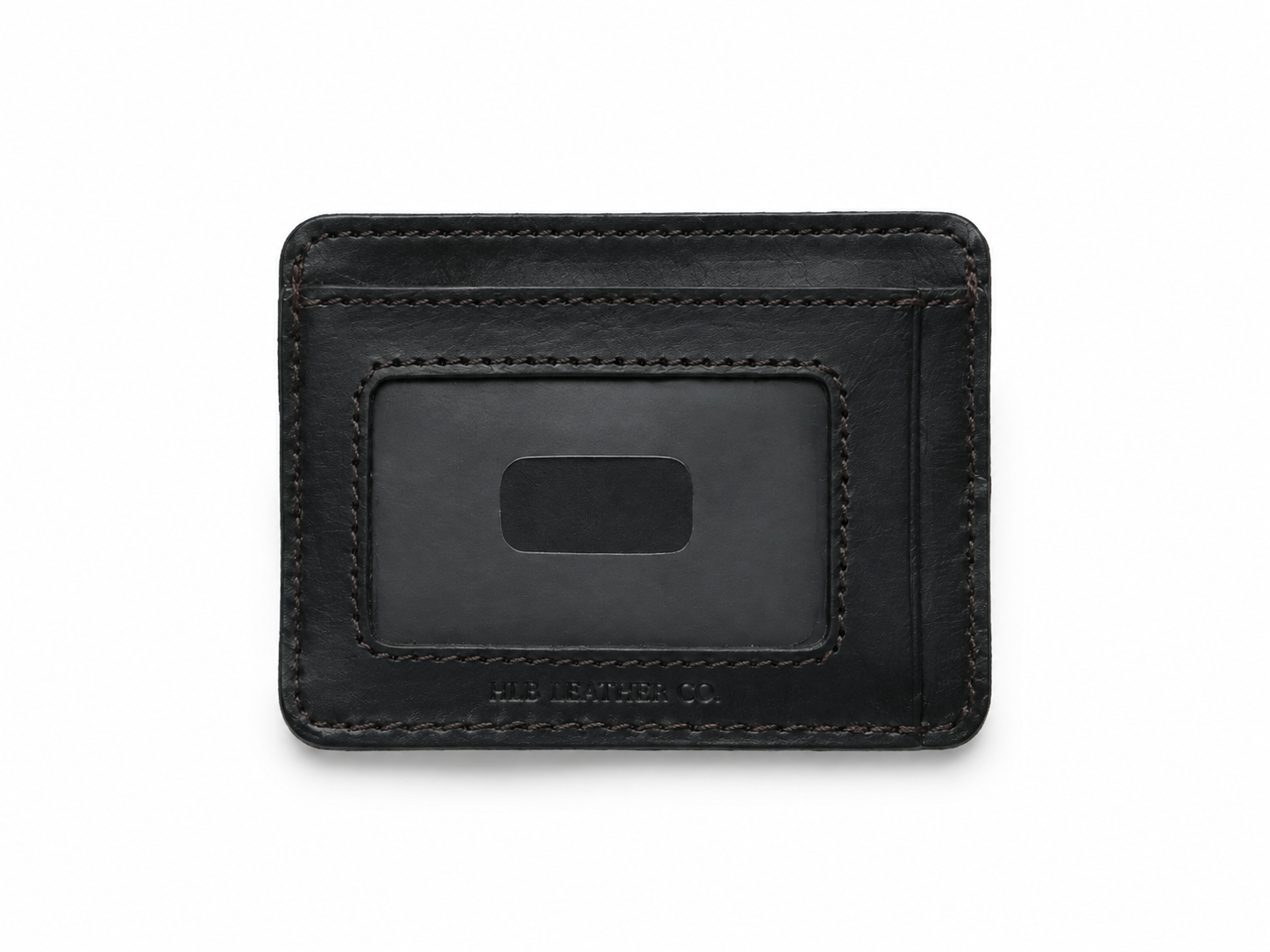 Jefferson Black Leather Slim ID Wallet – Minimal Front Pocket Card Holder