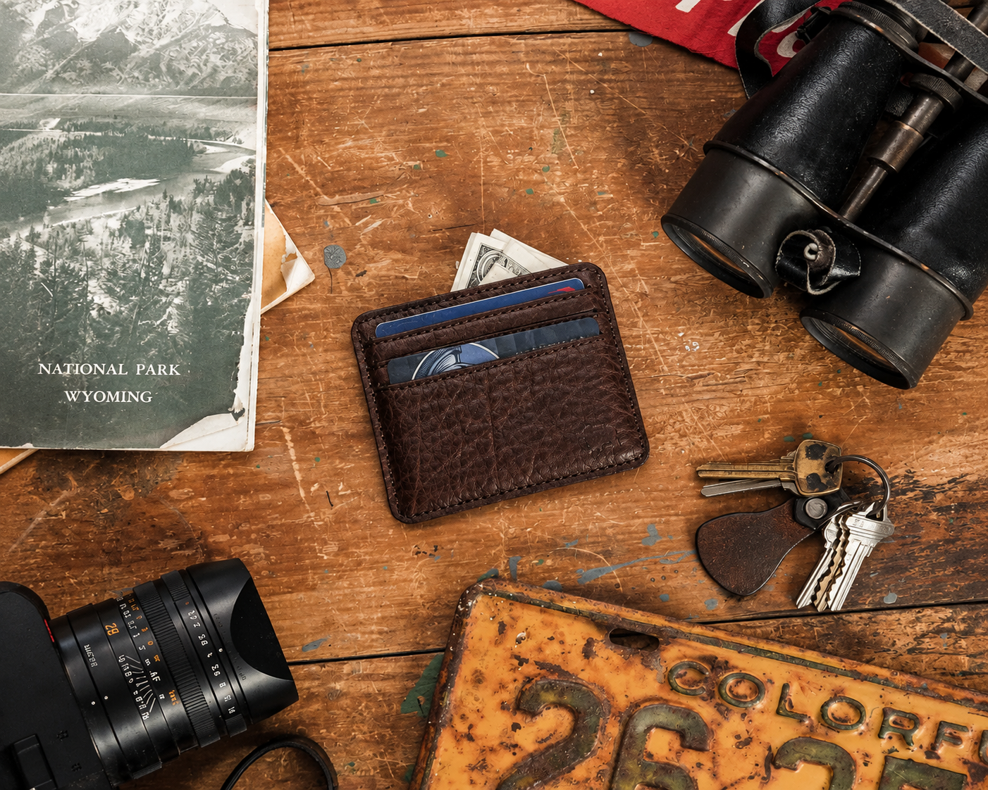 Roosevelt Buffalo Grain Slim ID Wallet – Bison Leather Card Holder