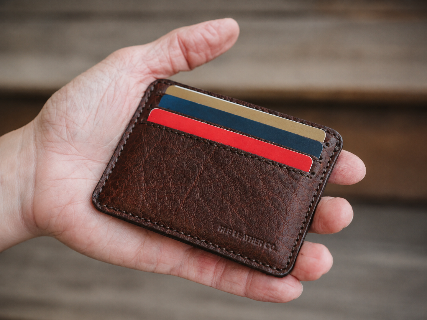 Roosevelt Buffalo Grain Slim ID Wallet – Bison Leather Card Holder
