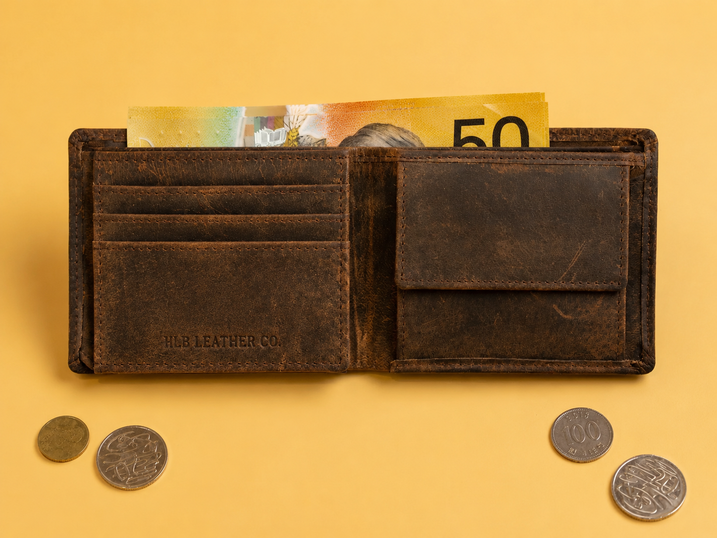 Braxton Men's Leather Trifold Wallet – Australian-Tanned Card & ID Wallet