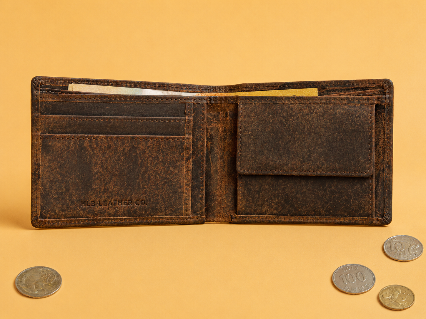 Farrell Full-Grain Leather Bifold Wallet – Slim Card & ID Organizer