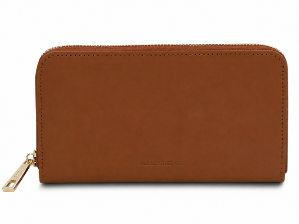 Ilizia Smooth Leather Zip Wallet – 8-Card, Coin & Cash Organizer