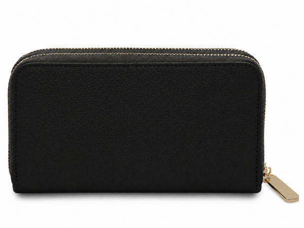 Mira Hammered Leather Zip Wallet – 8-Card, Coin & Cash Organizer