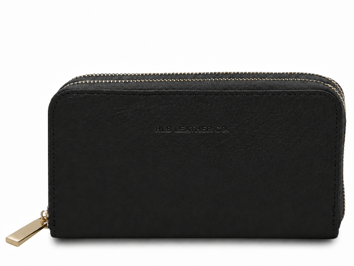 Mira Hammered Leather Zip Wallet – 8-Card, Coin & Cash Organizer