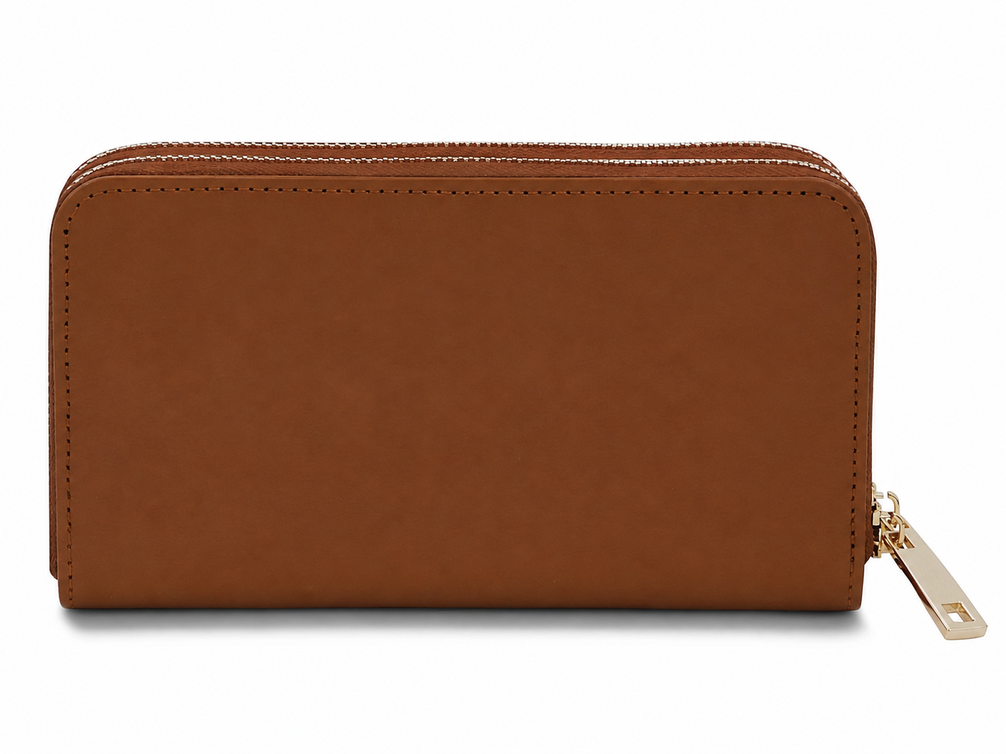 Gaia Smooth Leather Double Zip Wallet – 8-Card, Coin & Cash Organizer